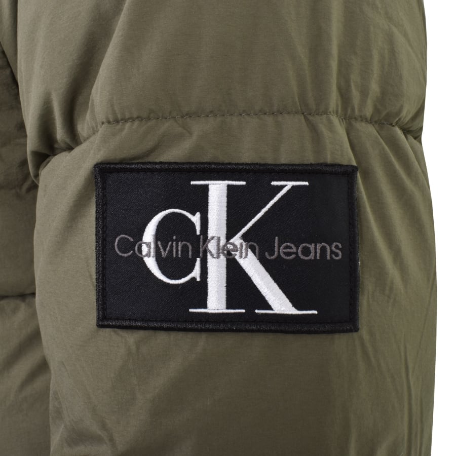 Calvin klein jeans puffer jacket with logo patch clearance